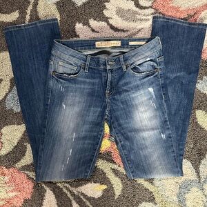 Guess Women's Distressed Denim boot mid Jeans